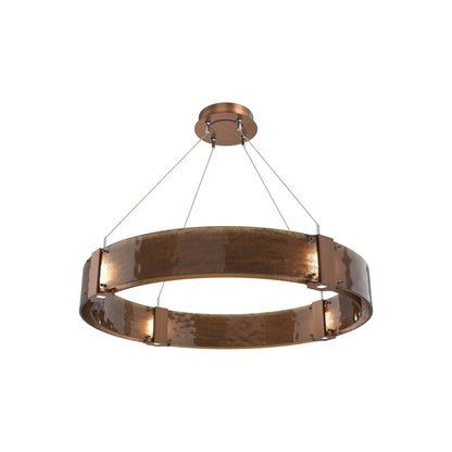 Parallel Ring LED Chandelier in Oil Rubbed Bronze/Bronze Granite Blown Glass (32.6-Inch).