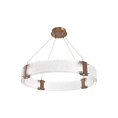 Parallel Ring LED Chandelier in Oil Rubbed Bronze/Crystal Rimelight Blown Glass (32.6-Inch).
