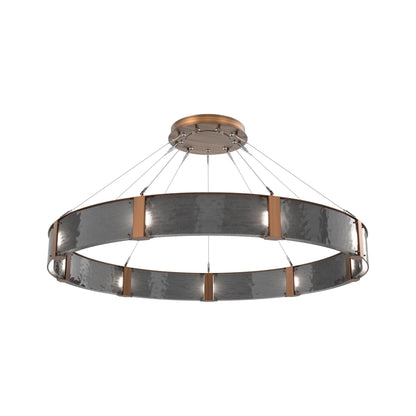 Parallel Ring LED Chandelier in Oil Rubbed Bronze/Smoke Granite Blown Glass (60-Inch).