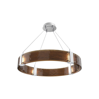 Parallel Ring LED Chandelier in Classic Silver/Bronze Granite Blown Glass (32.6-Inch).