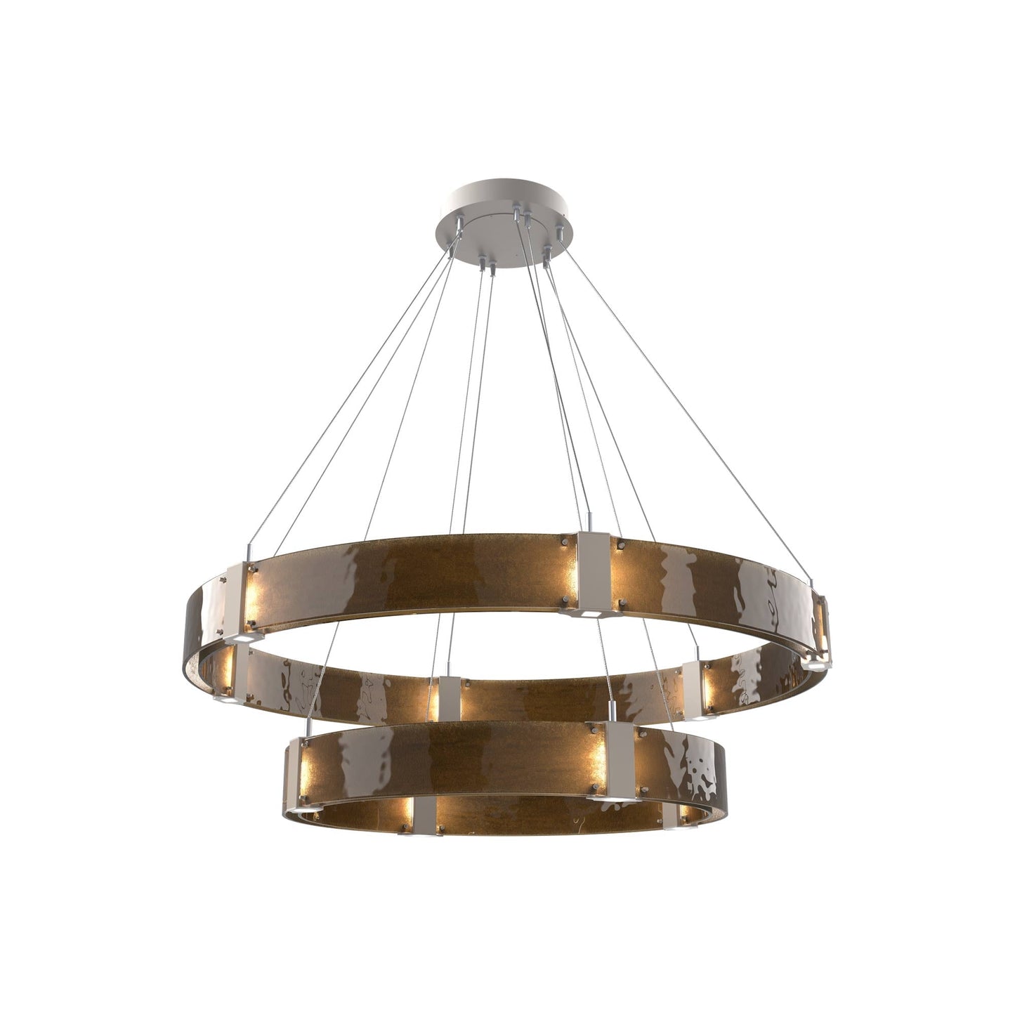 Parallel Two-Tier Ring LED Chandelier.