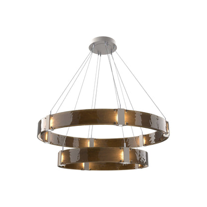 Parallel Two-Tier Ring LED Chandelier.