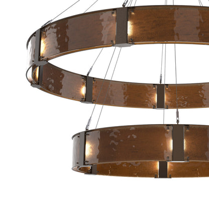 Parallel Two-Tier Ring LED Chandelier in Detail.