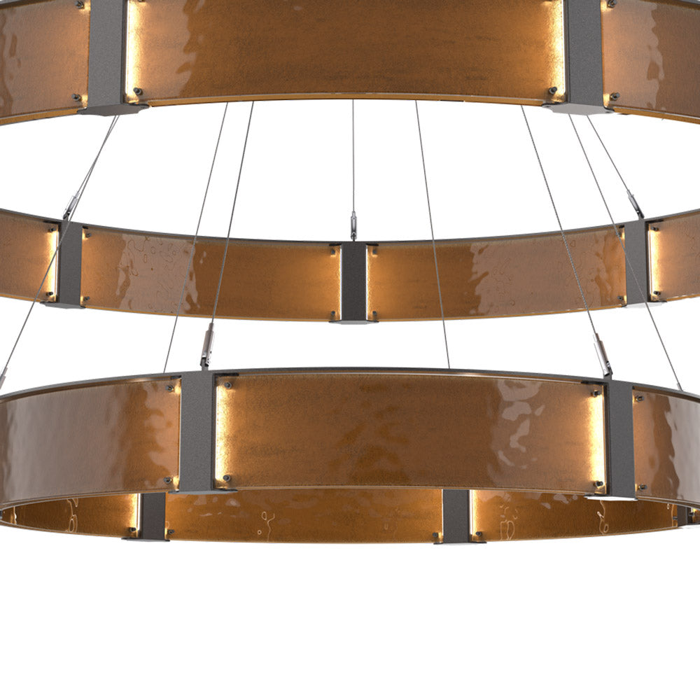 Parallel Two-Tier Ring LED Chandelier in Detail.