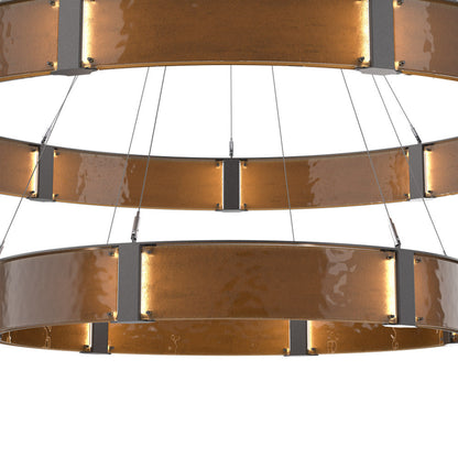 Parallel Two-Tier Ring LED Chandelier in Detail.