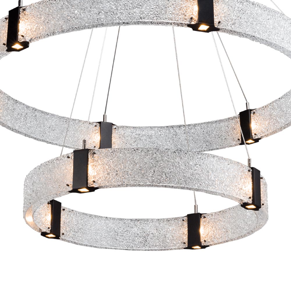 Parallel Two-Tier Ring LED Chandelier in Detail.
