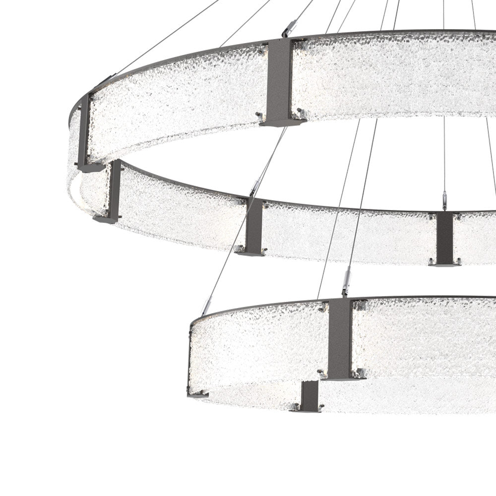 Parallel Two-Tier Ring LED Chandelier in Detail.