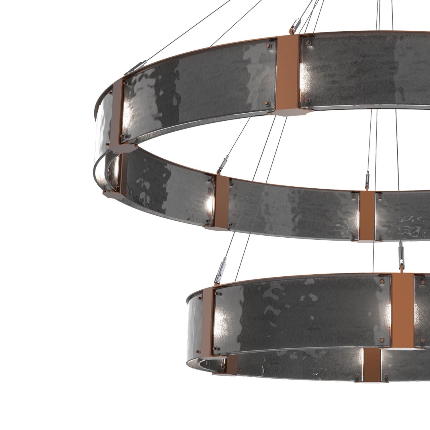 Parallel Two-Tier Ring LED Chandelier in Detail.