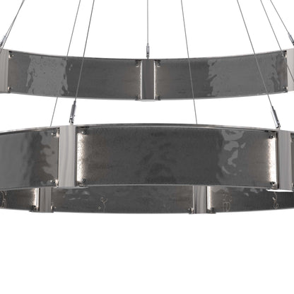 Parallel Two-Tier Ring LED Chandelier in Detail.