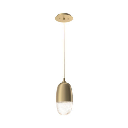 Pebble LED Pendant Light in Gilded Brass.