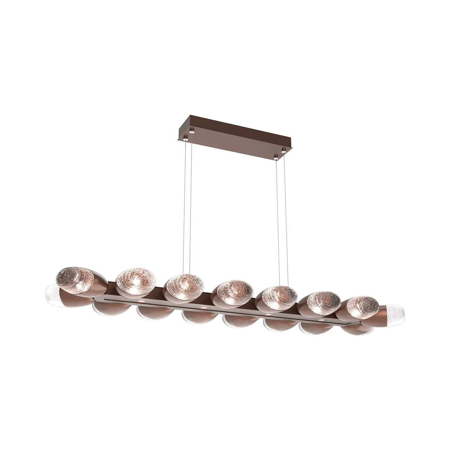 Pebble Linear LED Chandelier in Burnished Bronze (46.7-Inch).