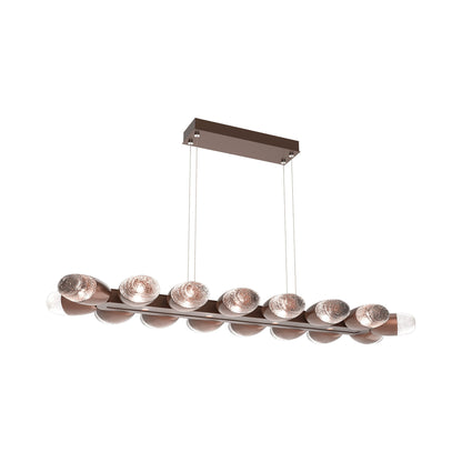Pebble Linear LED Chandelier in Burnished Bronze (46.7-Inch).