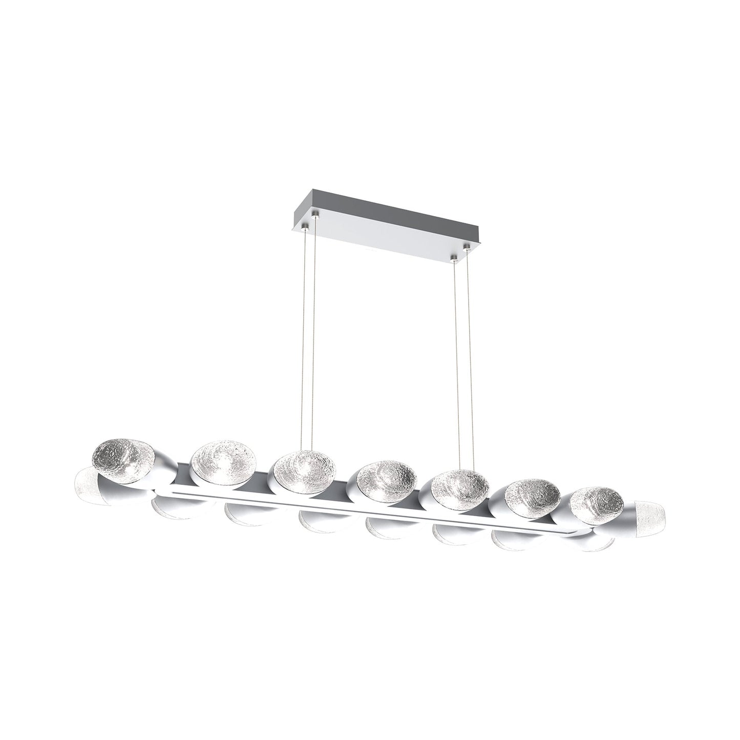 Pebble Linear LED Chandelier in Classic Silver (46.7-Inch).