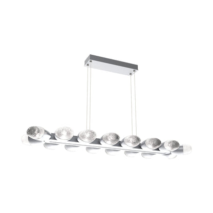 Pebble Linear LED Chandelier in Classic Silver (46.7-Inch).