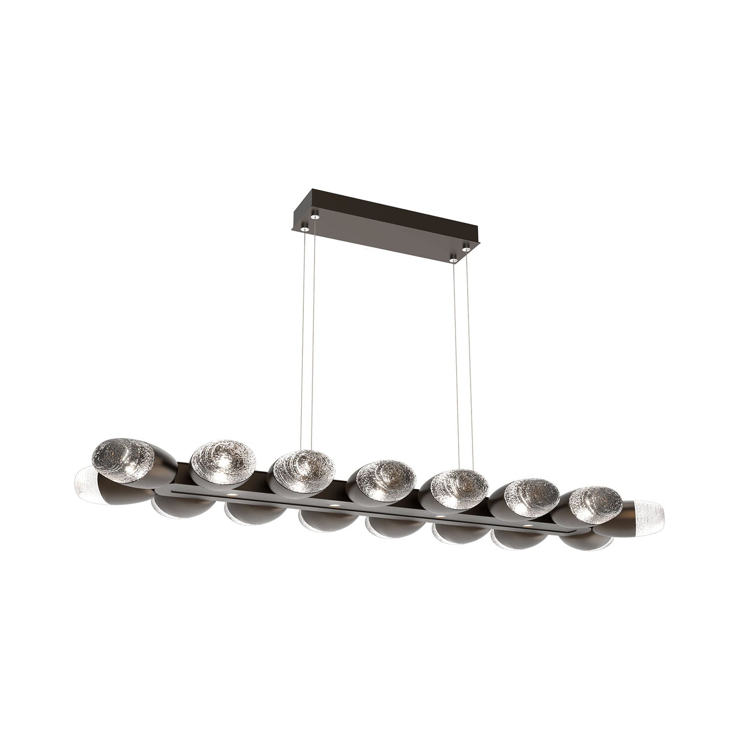 Pebble Linear LED Chandelier in Flat Bronze (46.7-Inch).