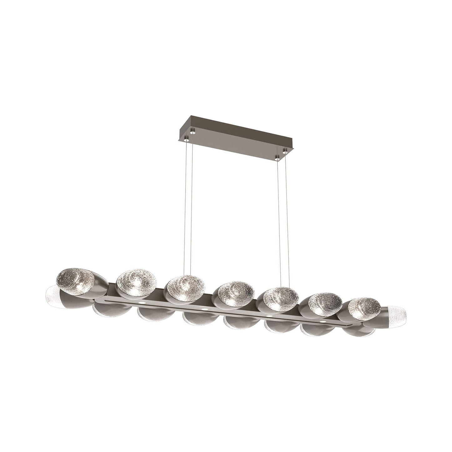 Pebble Linear LED Chandelier in Graphite (46.7-Inch).