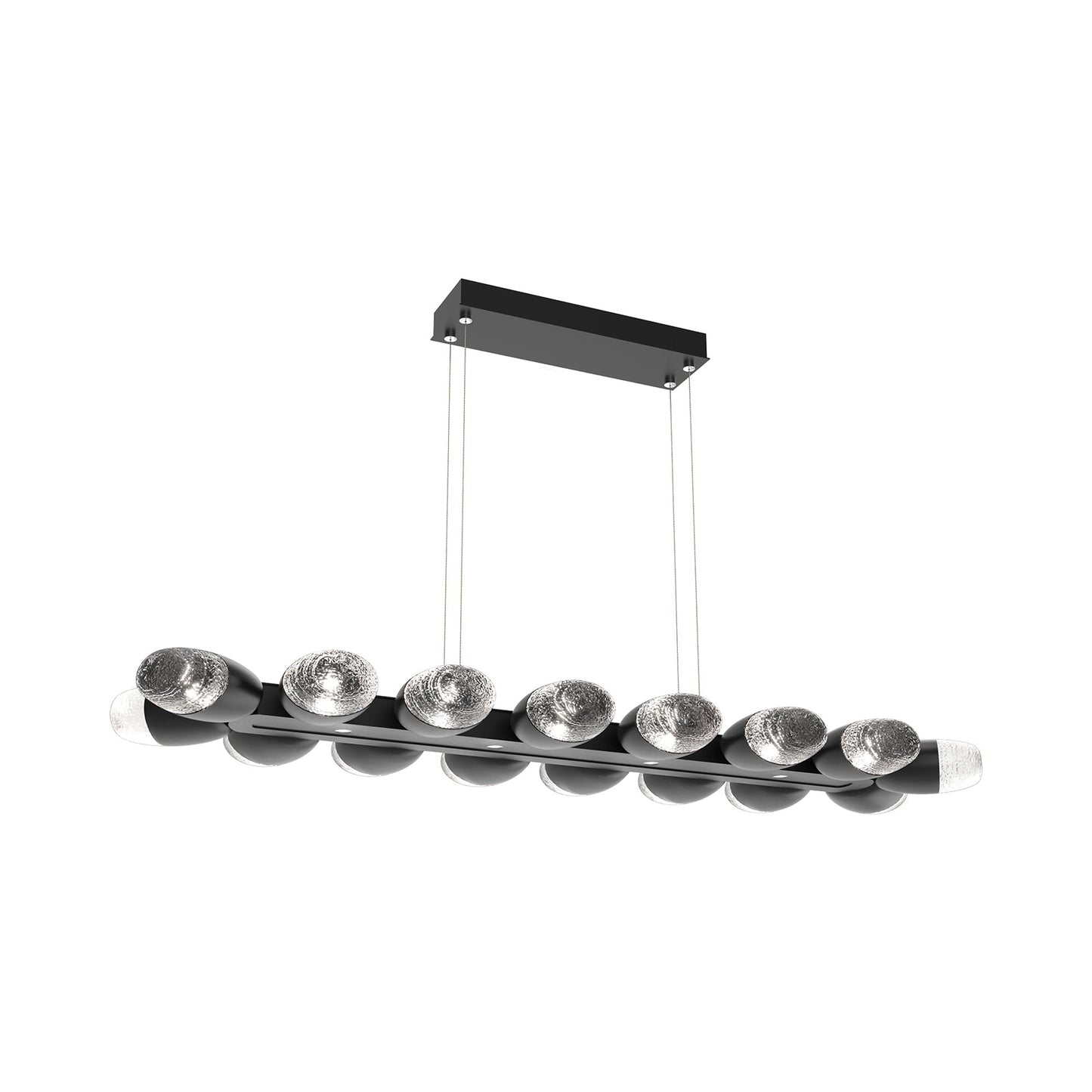 Pebble Linear LED Chandelier in Matte Black (46.7-Inch).