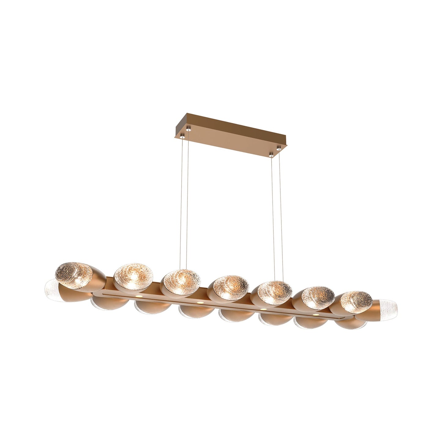 Pebble Linear LED Chandelier in Novel Brass (46.7-Inch).