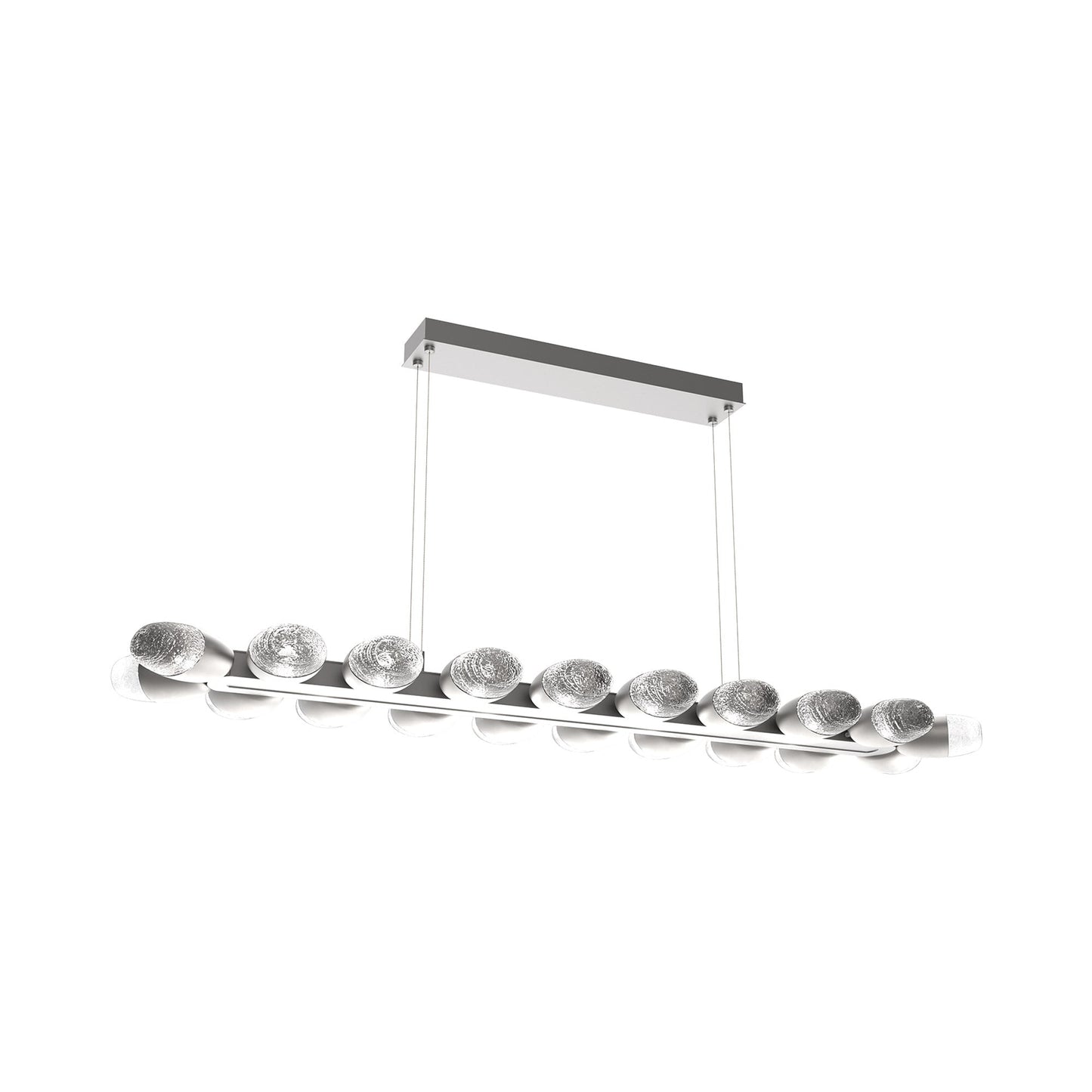 Pebble Linear LED Chandelier in Beige Silver (58.7-Inch).