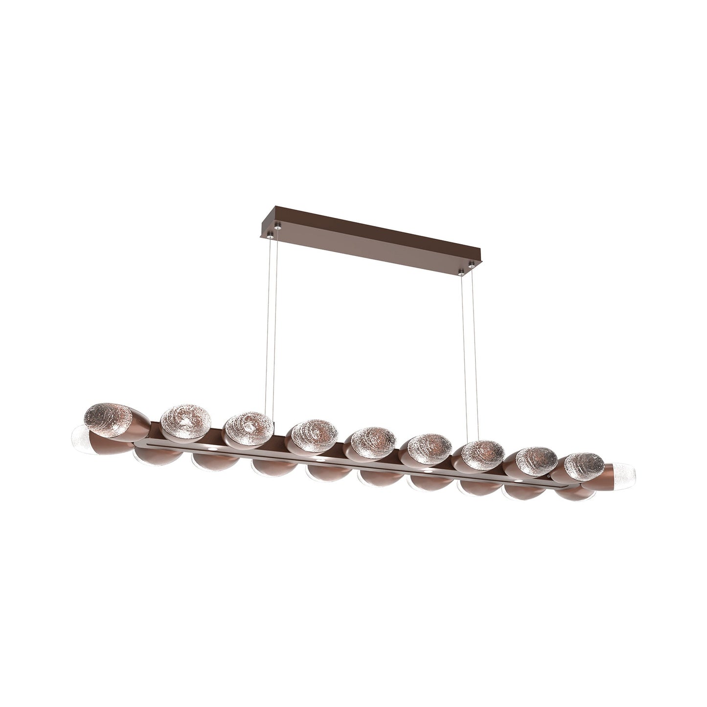 Pebble Linear LED Chandelier in Burnished Bronze (58.7-Inch).