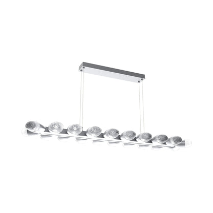 Pebble Linear LED Chandelier in Classic Silver (58.7-Inch).