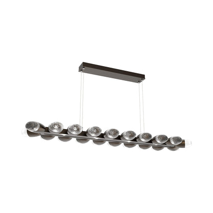Pebble Linear LED Chandelier in Flat Bronze (58.7-Inch).