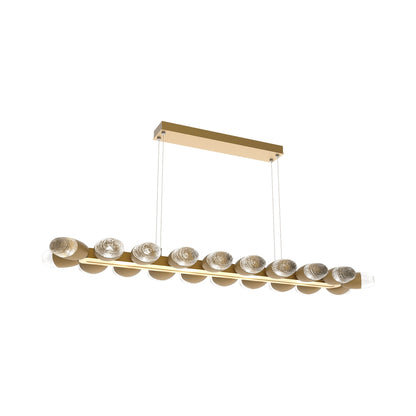 Pebble Linear LED Chandelier in Gilded Brass (58.7-Inch).