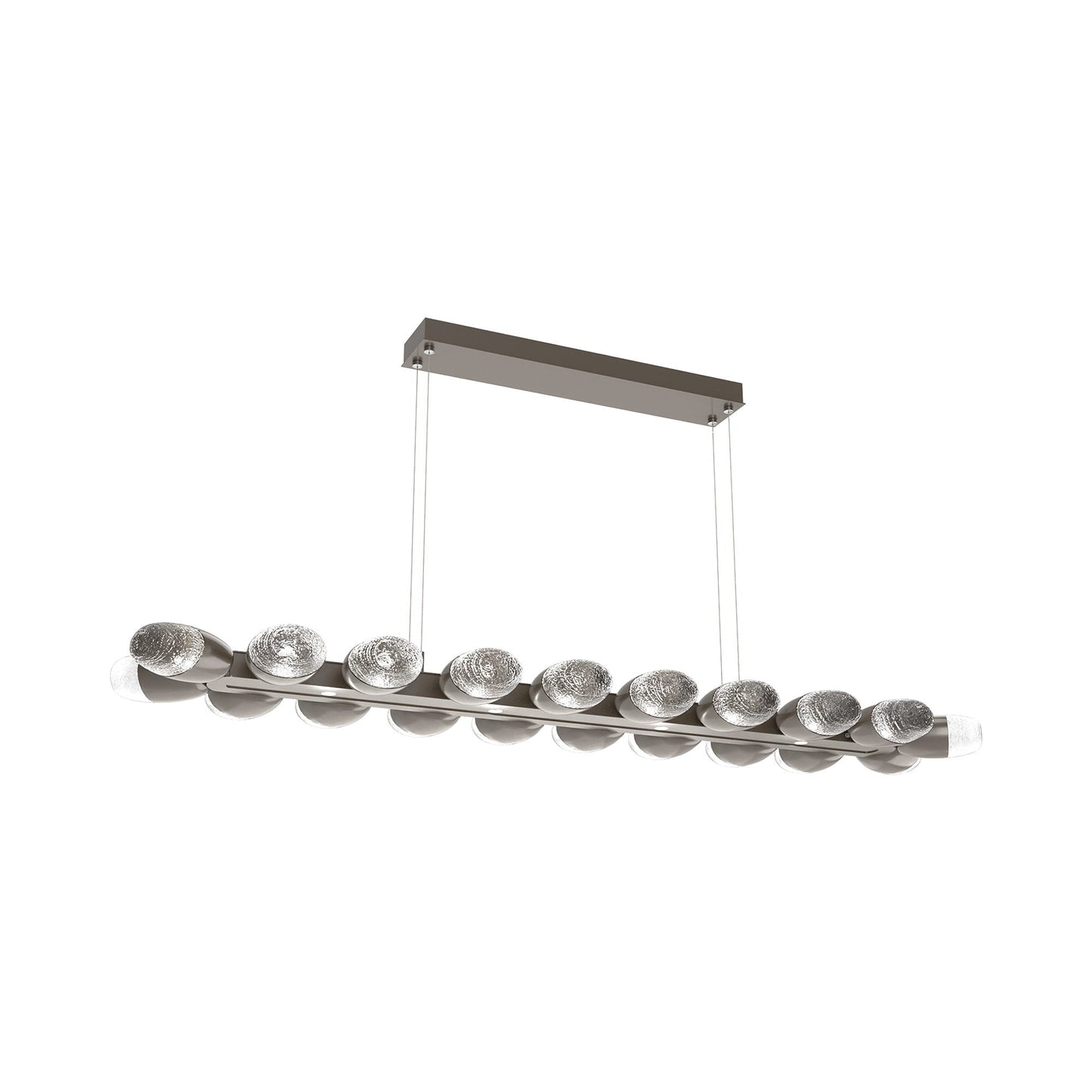 Pebble Linear LED Chandelier in Graphite (58.7-Inch).