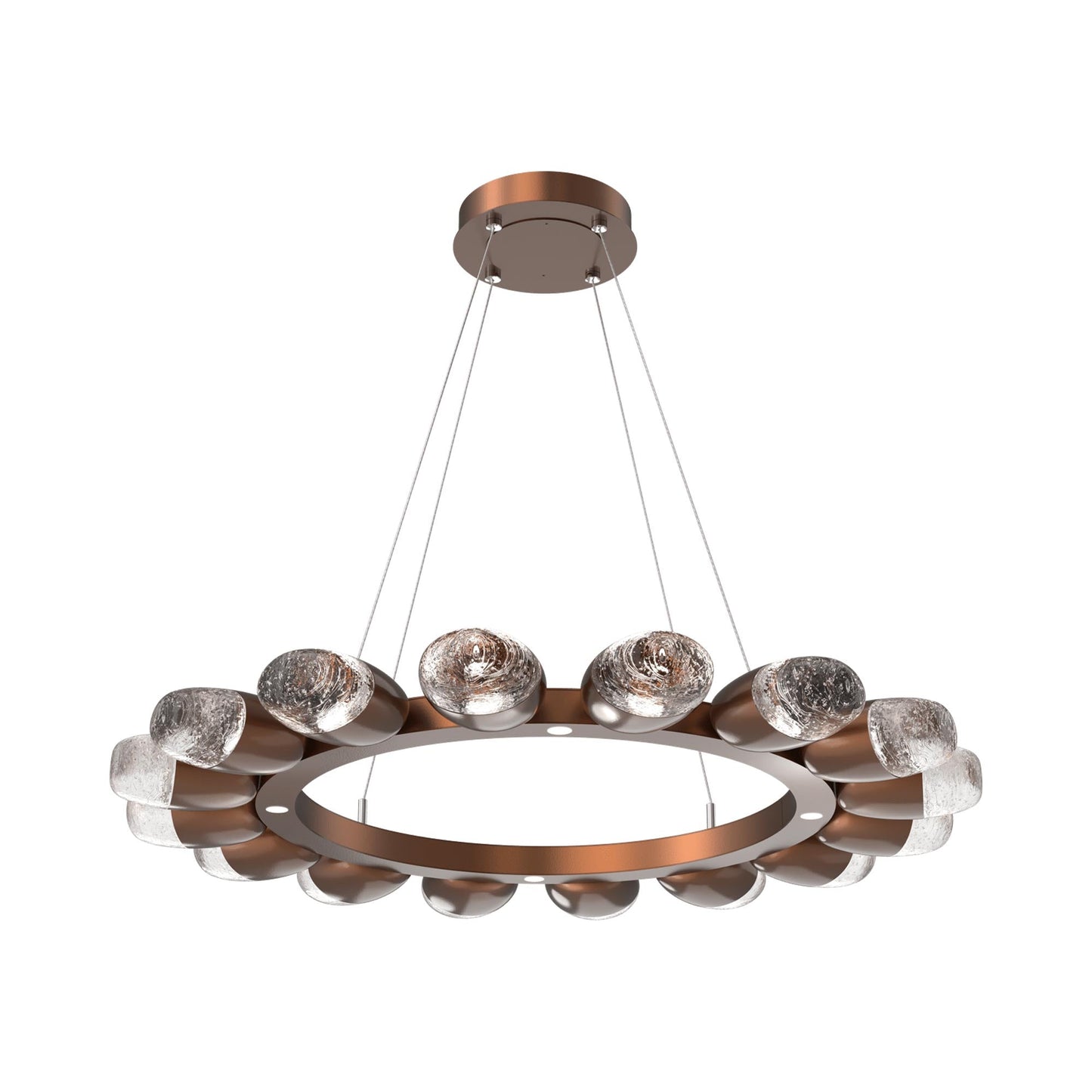 Pebble Ring LED Chandelier in Burnished Bronze (36.2-Inch).