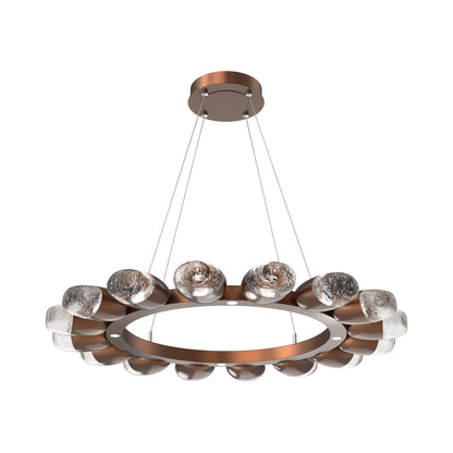 Pebble Ring LED Chandelier in Burnished Bronze (36.2-Inch).
