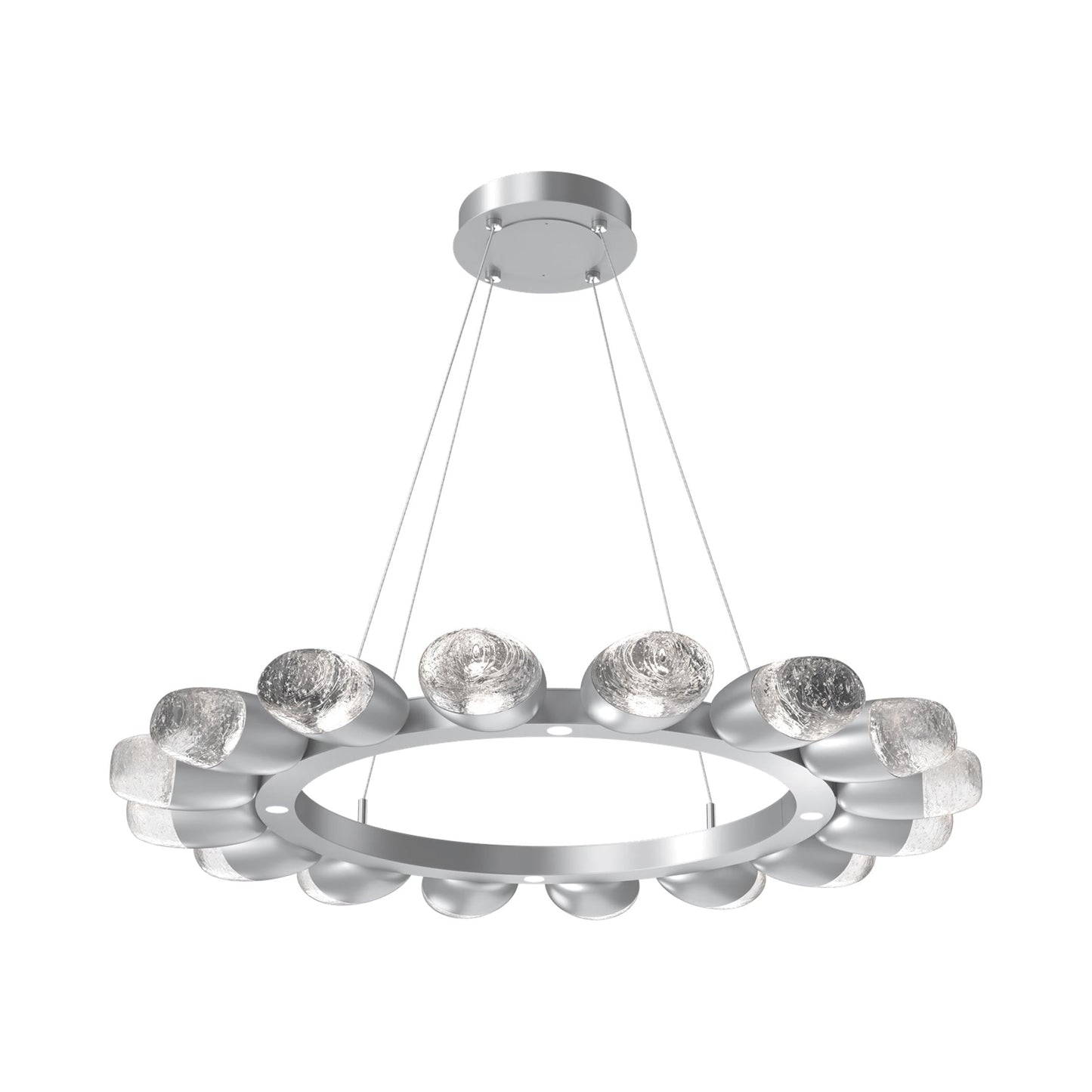 Pebble Ring LED Chandelier in Classic Silver (36.2-Inch).