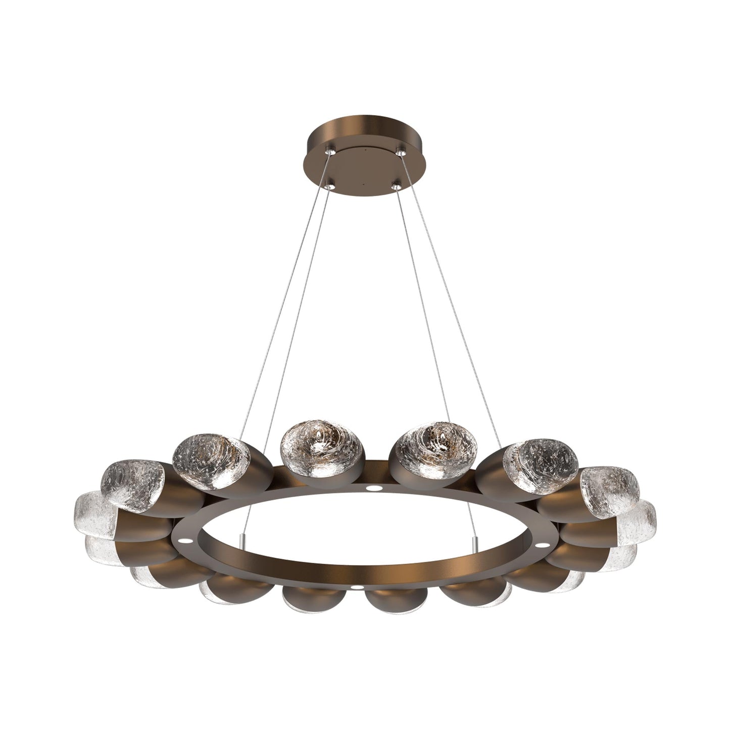 Pebble Ring LED Chandelier in Flat Bronze (36.2-Inch).