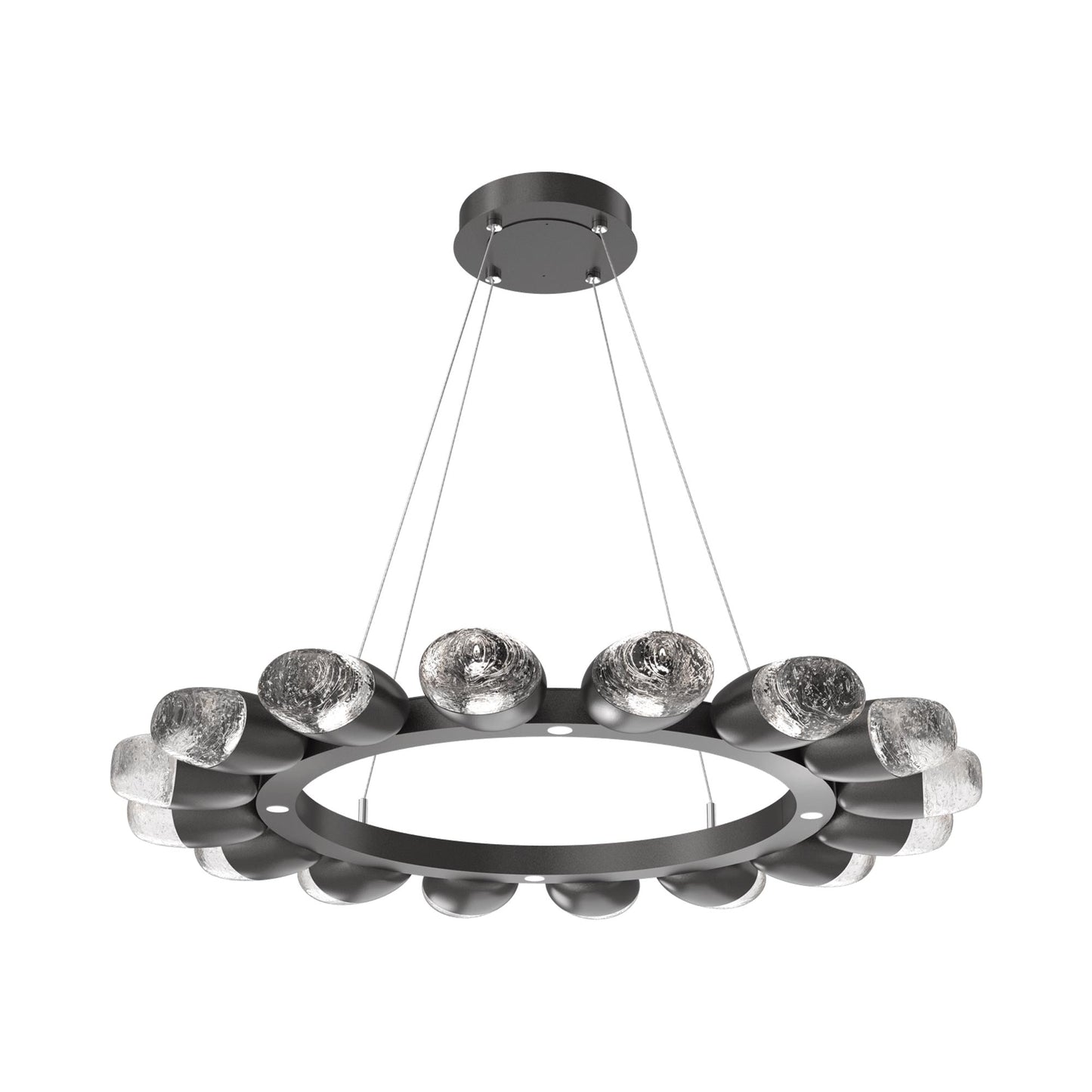 Pebble Ring LED Chandelier in Graphite (36.2-Inch).