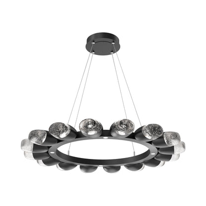 Pebble Ring LED Chandelier in Matte Black (36.2-Inch).