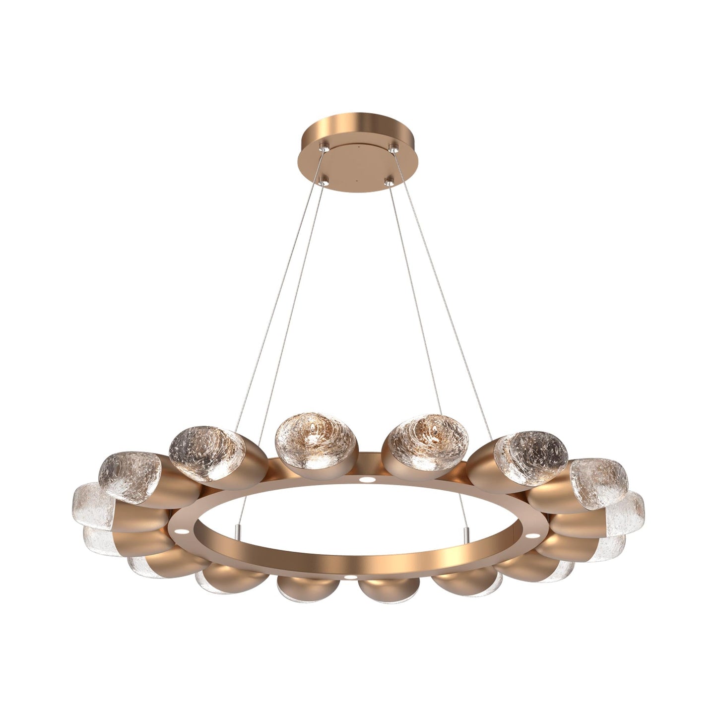 Pebble Ring LED Chandelier in Novel Brass (36.2-Inch).