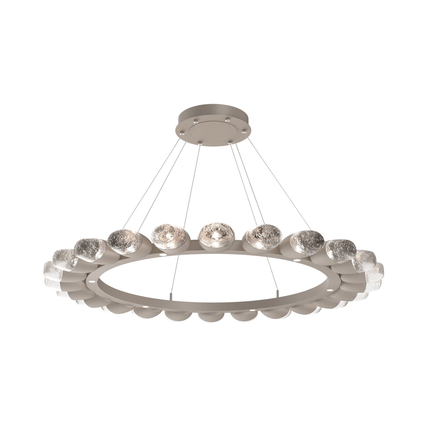 Pebble Ring LED Chandelier in Beige Silver (48.2-Inch).