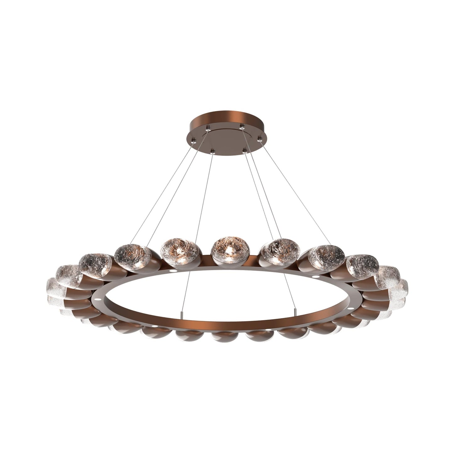 Pebble Ring LED Chandelier in Burnished Bronze (48.2-Inch).