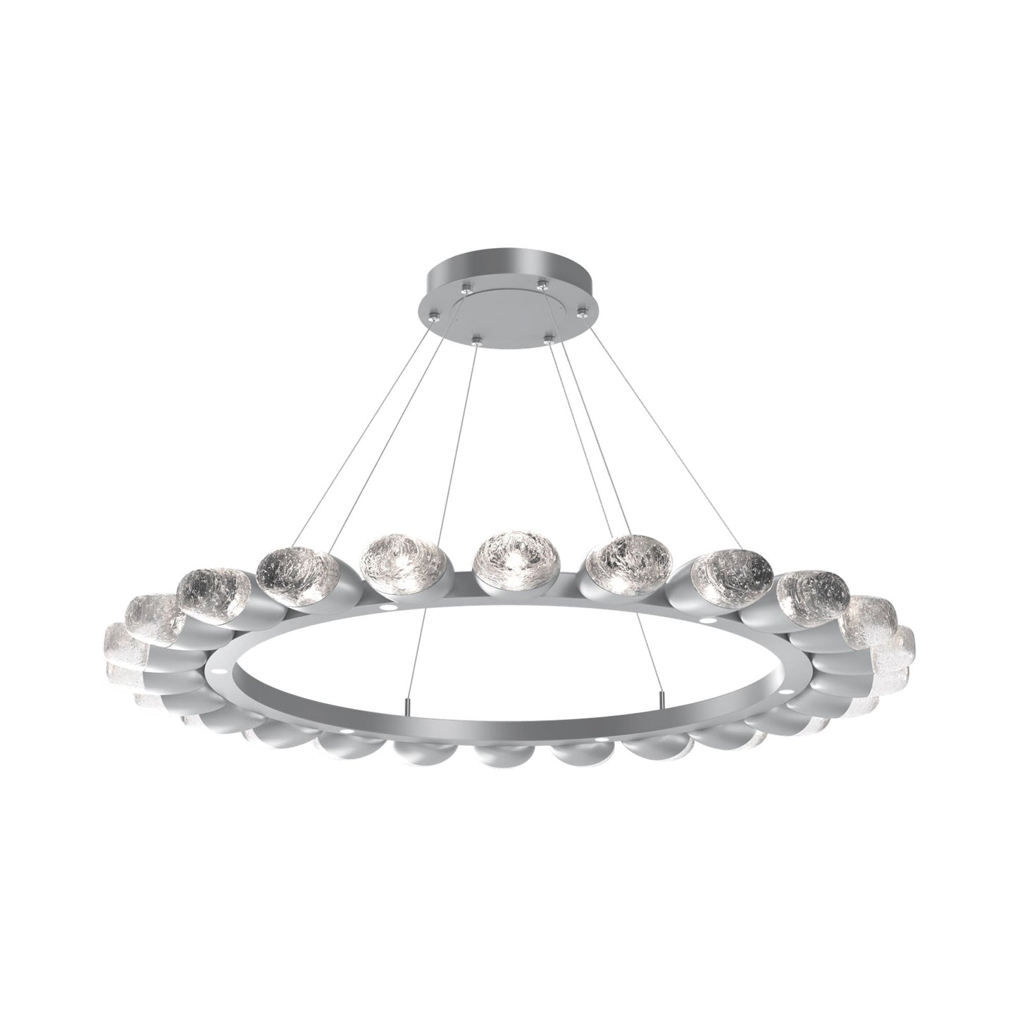 Pebble Ring LED Chandelier in Classic Silver (48.2-Inch).