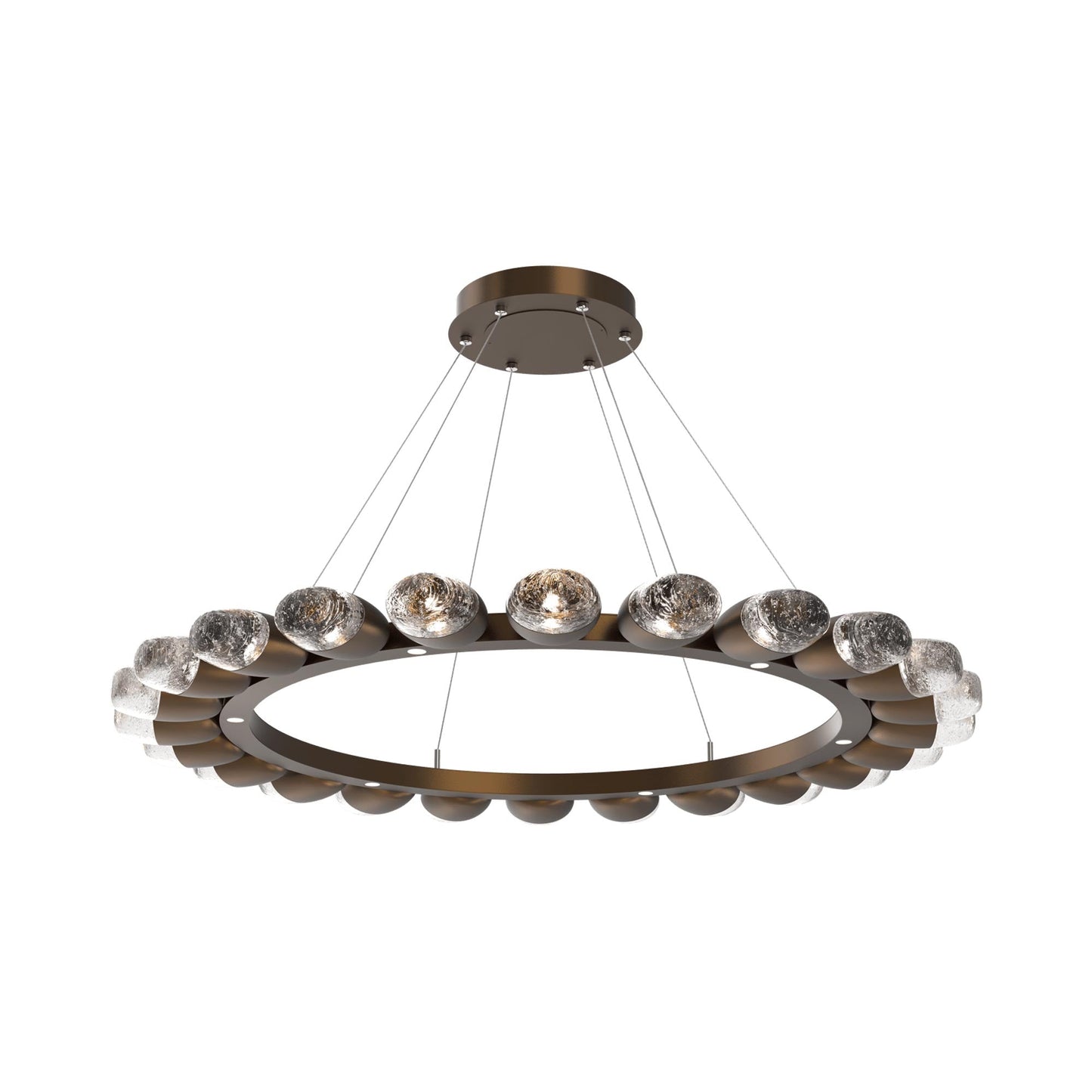 Pebble Ring LED Chandelier in Flat Bronze (48.2-Inch).