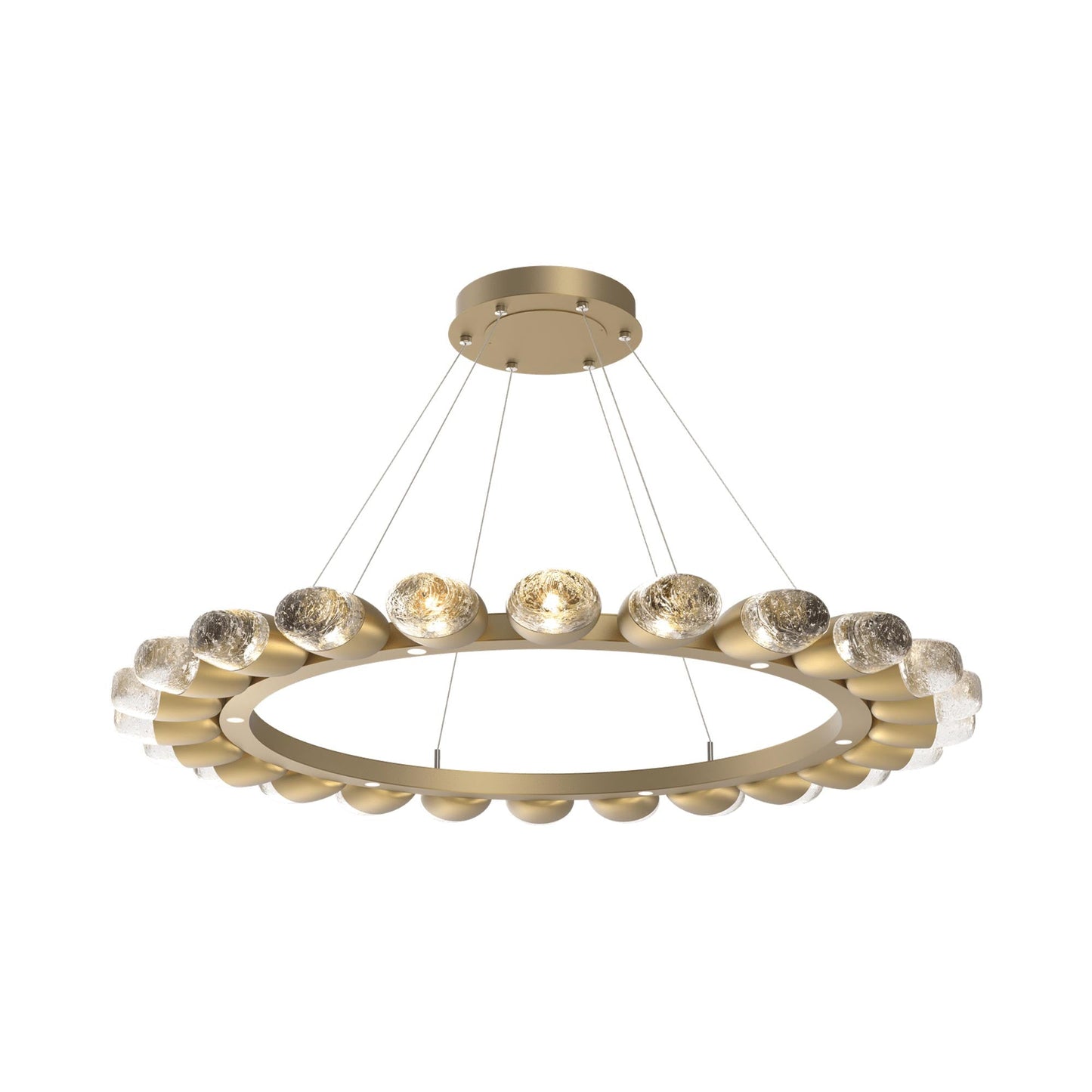 Pebble Ring LED Chandelier in Gilded Brass (48.2-Inch).
