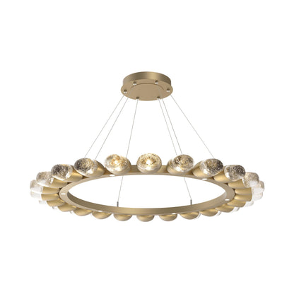 Pebble Ring LED Chandelier in Gilded Brass (48.2-Inch).