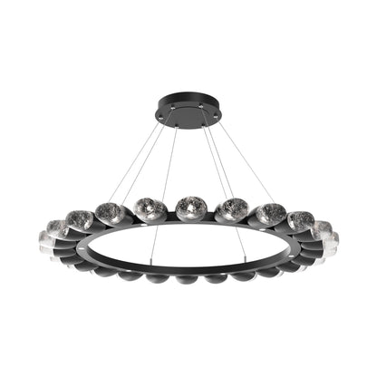 Pebble Ring LED Chandelier in Matte Black (48.2-Inch).