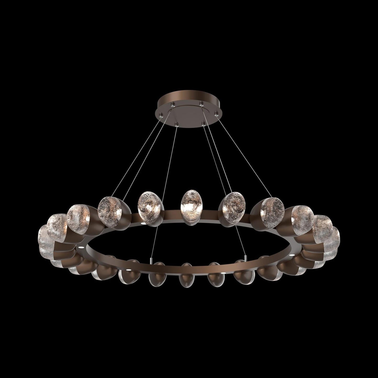 Pebble Ring LED Chandelier in Detail.