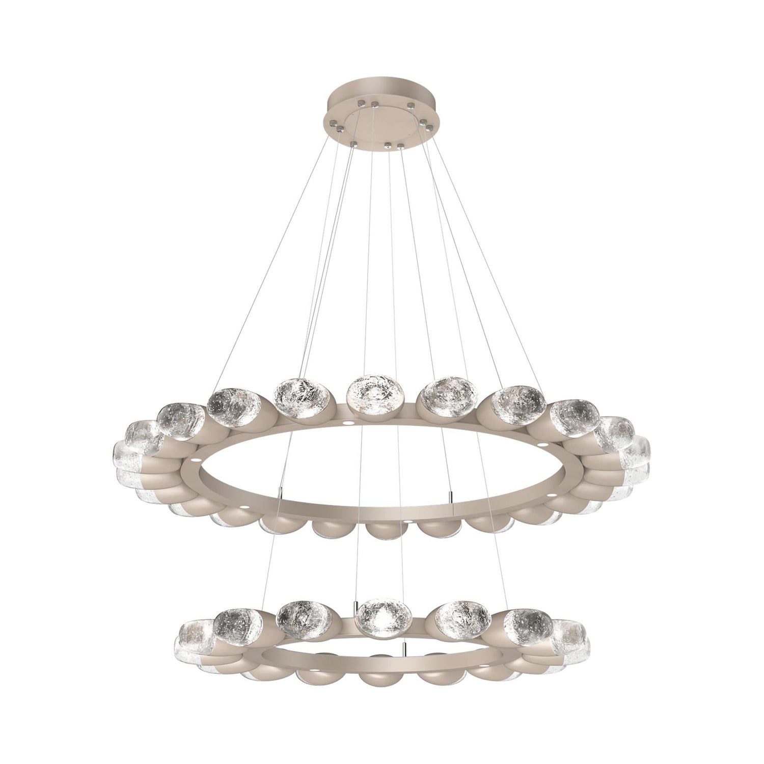 Pebble Two-Tier Ring LED Chandelier.
