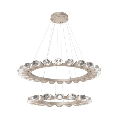 Pebble Two-Tier Ring LED Chandelier.