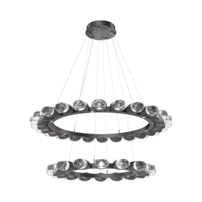 Pebble Two-Tier Ring LED Chandelier in Graphite.