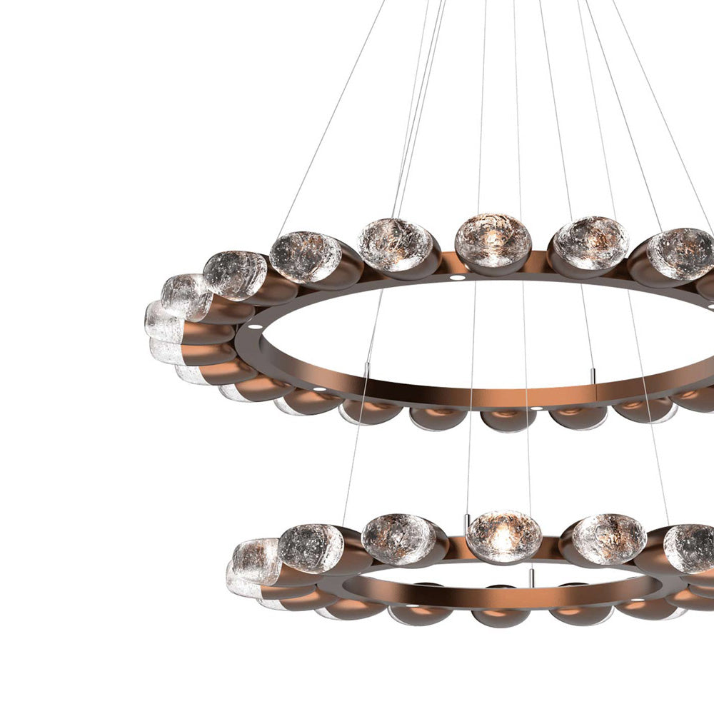 Pebble Two-Tier Ring LED Chandelier in Detail.