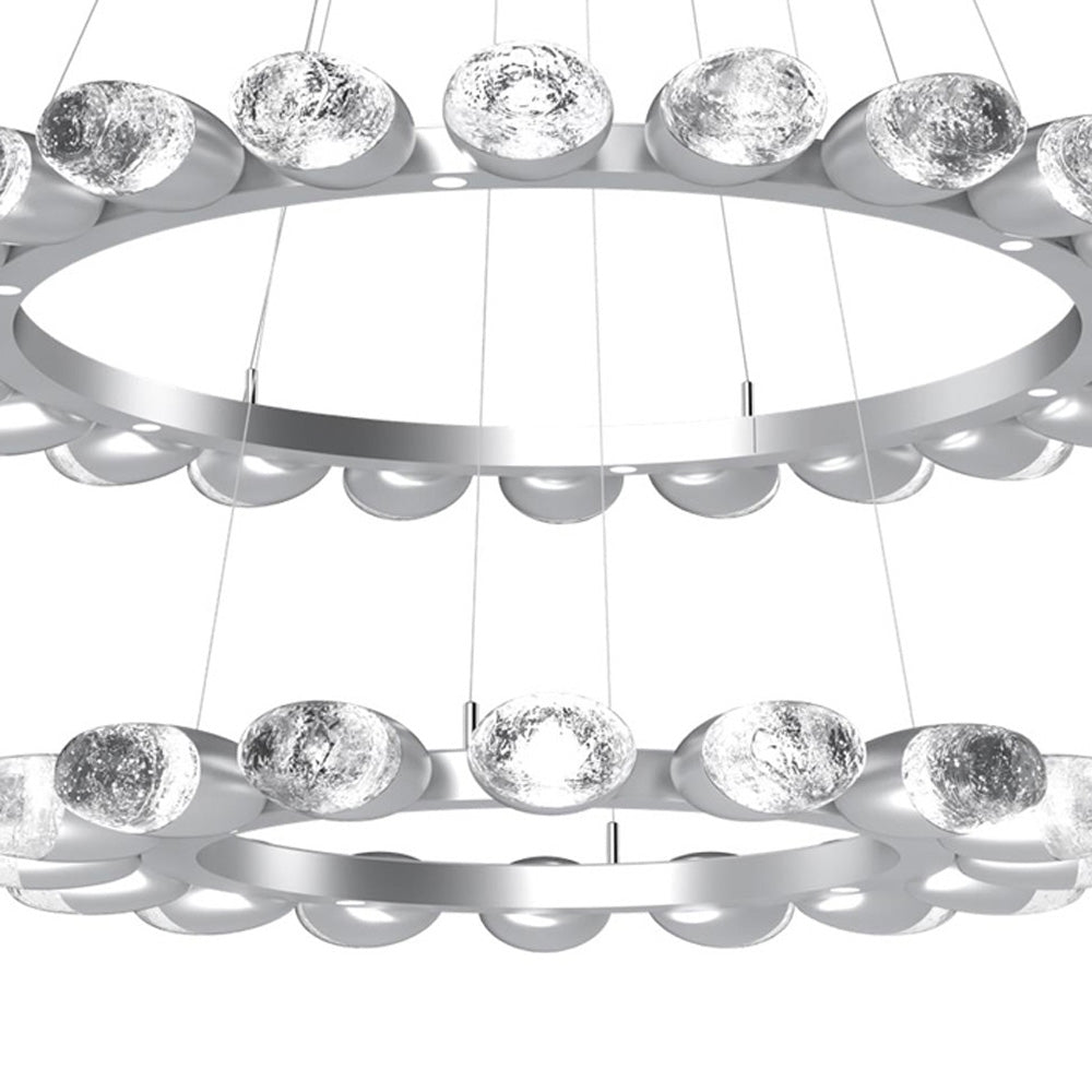 Pebble Two-Tier Ring LED Chandelier in Detail.