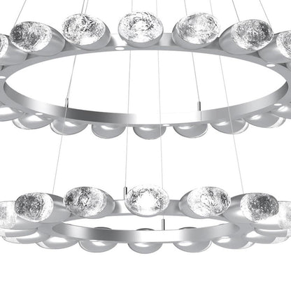 Pebble Two-Tier Ring LED Chandelier in Detail.