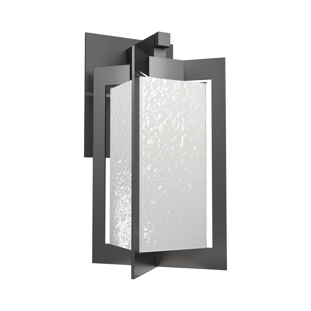 Quad Outdoor LED Wall Light in Argento Grey/Opal Hammered.